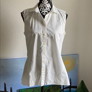 10 Crosby Derek Lam White Sleeveless Button-Down Shirt